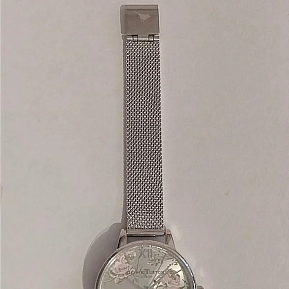 Olivia Burton Midi Parlour Silver Floral Watch - Picture 6 of 12